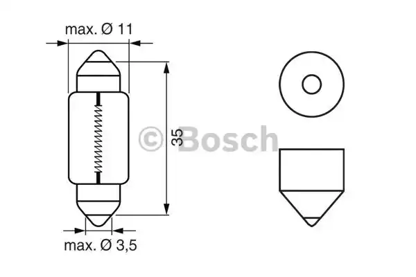 Лампа накаливания фонарь освещения номерного знака BOSCH 1987302211