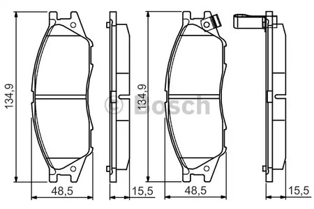 Комплект тормозных колодок дискового тормоза BOSCH 0 986 495 146