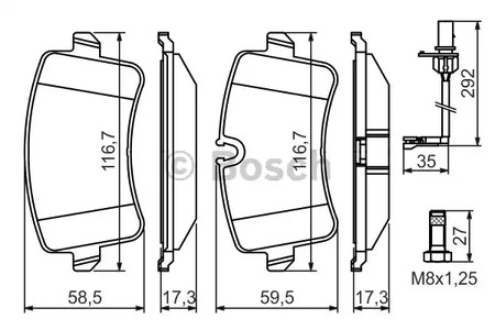 Комплект тормозных колодок дискового тормоза BOSCH 0 986 494 446