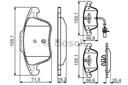 Комплект тормозных колодок дискового тормоза BOSCH 0 986 494 538