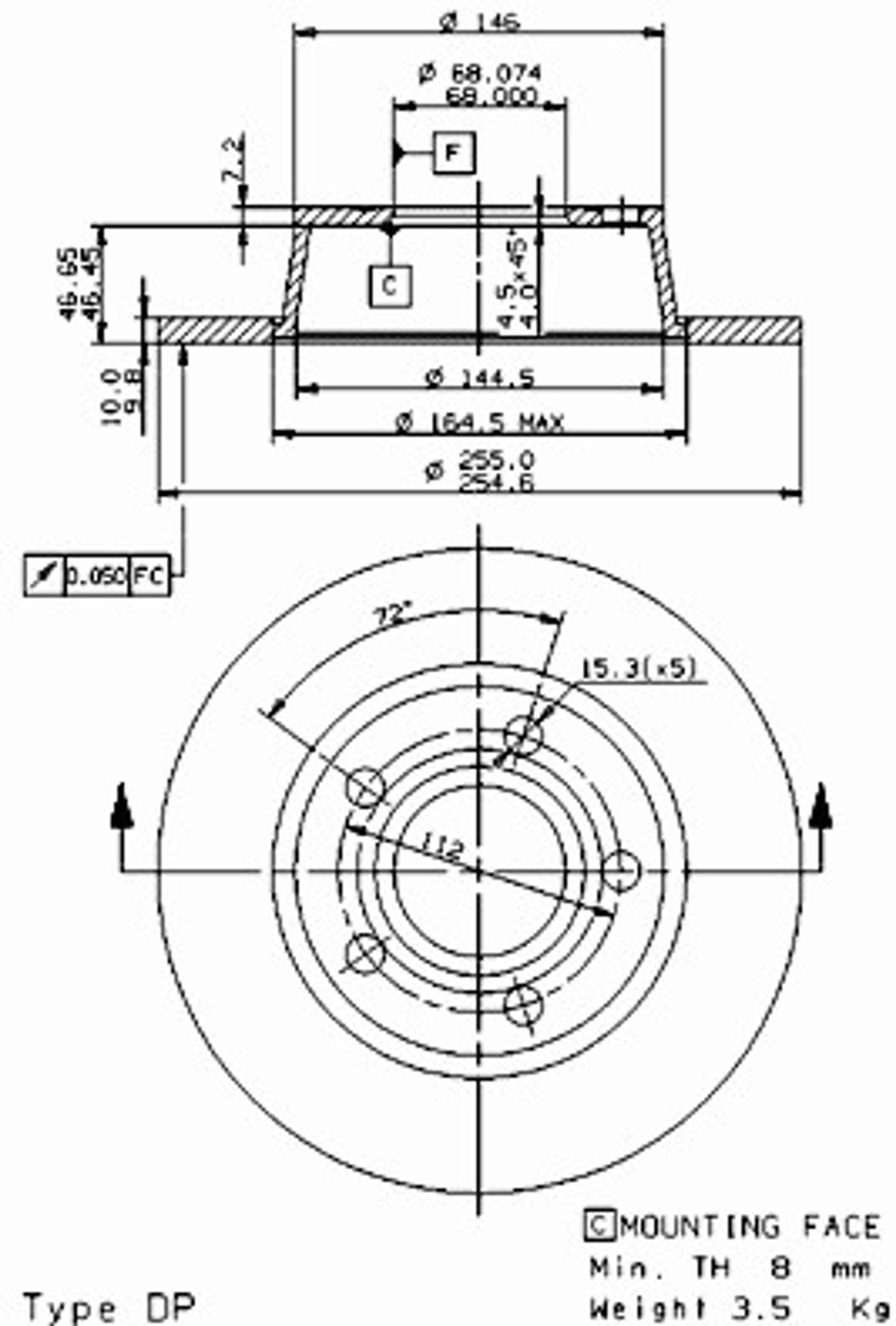 Диск тормозной BRECO BS 7662