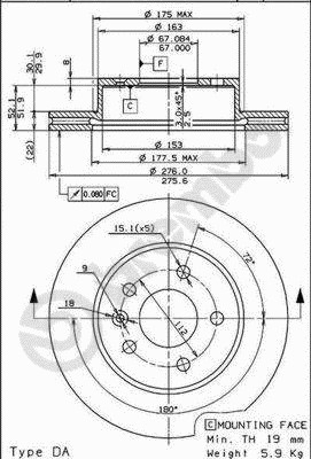 Диск тормозной BRECO BS 8272