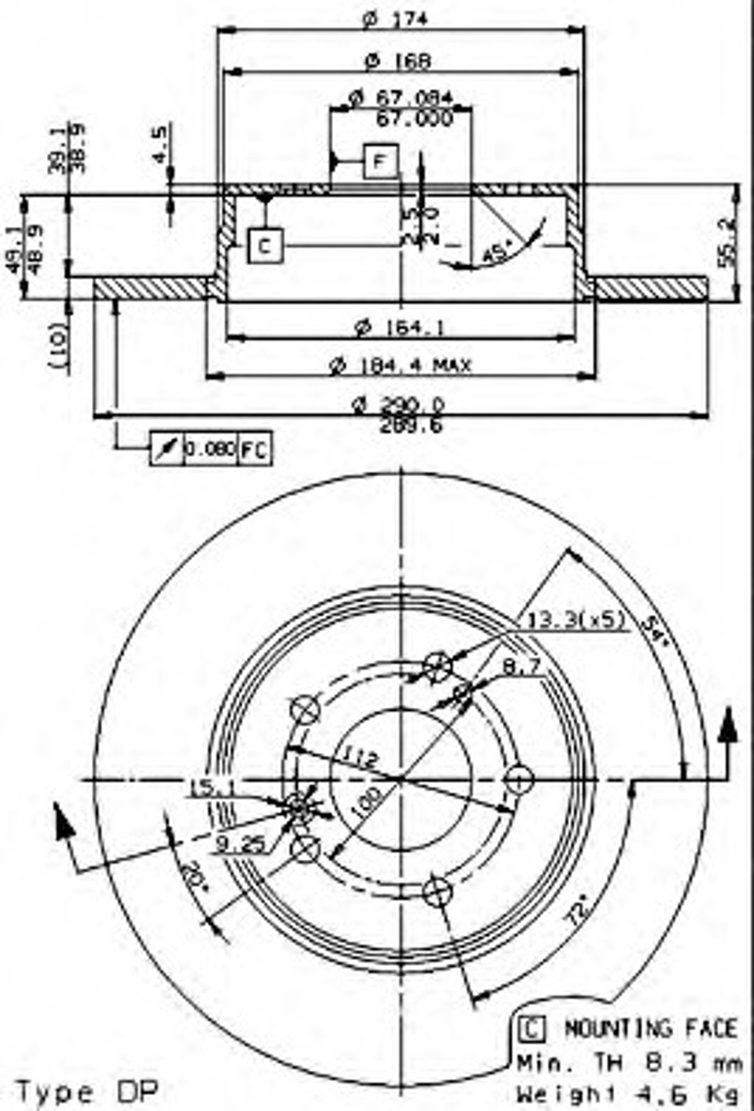 Диск тормозной BREMBO 08.7211.20
