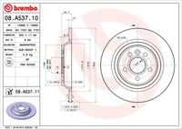 Диск тормозной задний volvo s80 03/2006- v70 08/2007- кол-во в уп. BREMBO 08.A537.11