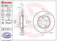 Brake disc BREMBO 09.B551.11