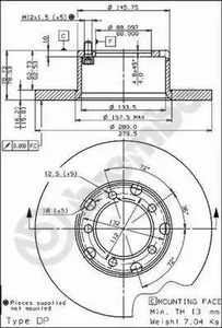 Диск тормозной BREMBO 08.3959.20