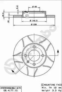 Диск тормозной BREMBO 08.4177.75