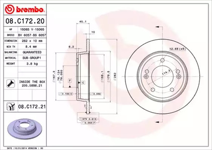 Тормозной диск BREMBO 08.C172.20