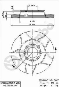 Диск тормозной BREMBO 09.5509.75
