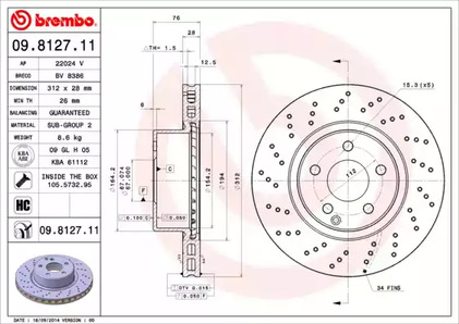 Диск тормозной BREMBO 09.8127.11