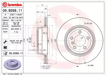 Диск тормозной BREMBO 09.B268.11