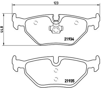 Комплект тормозных колодок дискового тормоза BREMBO P 06 025