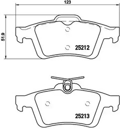 Комплект тормозных колодок дискового тормоза BREMBO P 24 148