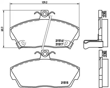 Комплект тормозных колодок дискового тормоза BREMBO P 28 020