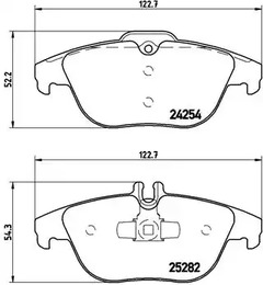 Комплект тормозных колодок дискового тормоза BREMBO P 50 104