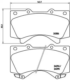 Комплект тормозных колодок дискового тормоза BREMBO P 83 107
