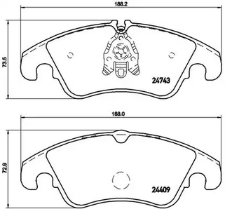 Комплект тормозных колодок дискового тормоза BREMBO P 85 098