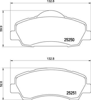 Тормозные колодки дисковые BREMBO P61138