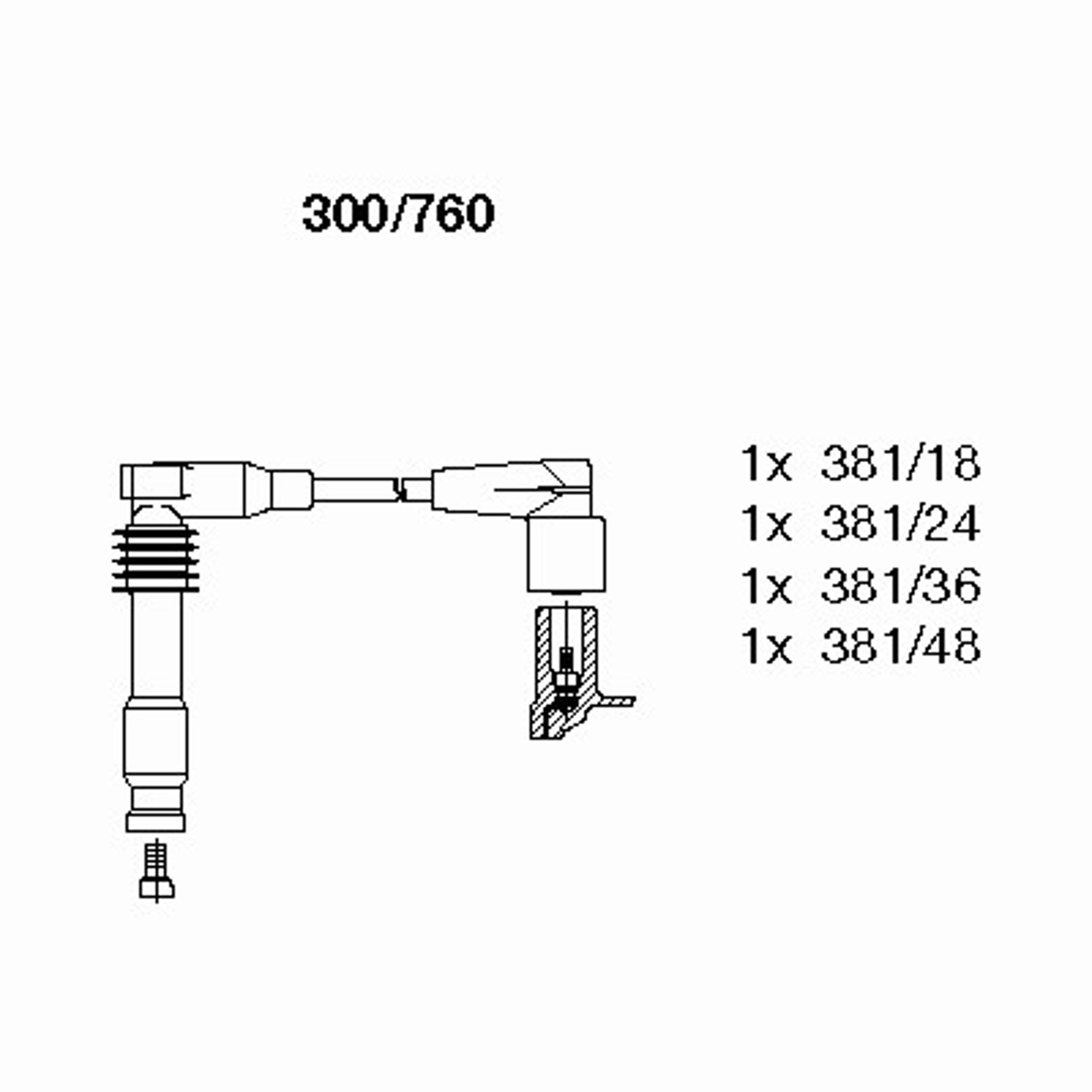 Комплект проводов зажигания BREMI 300/760