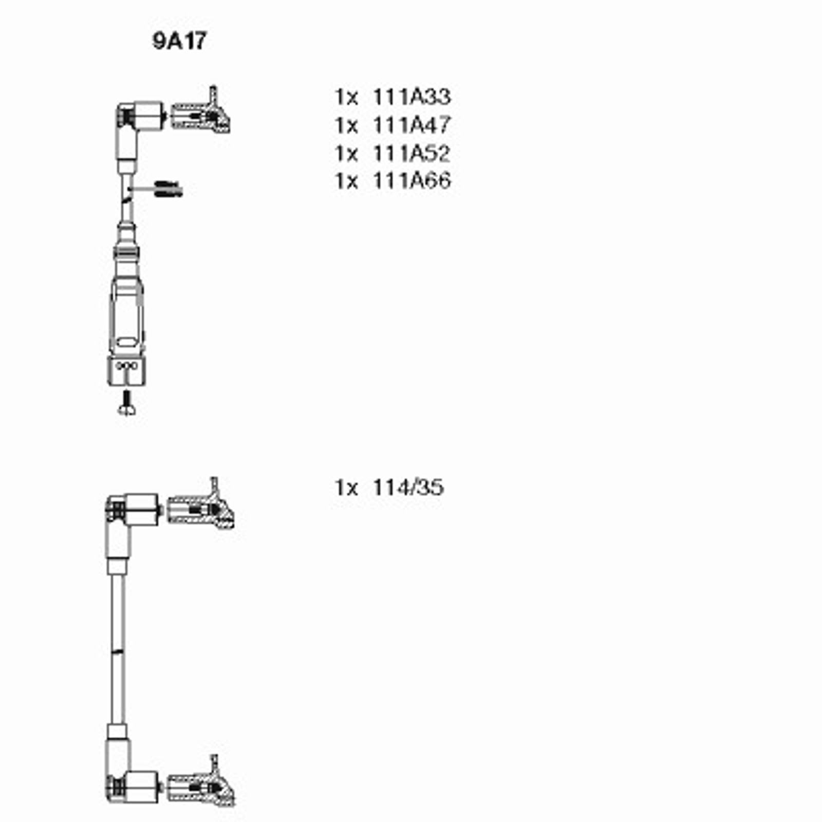 Комплект проводов зажигания BREMI 9A17
