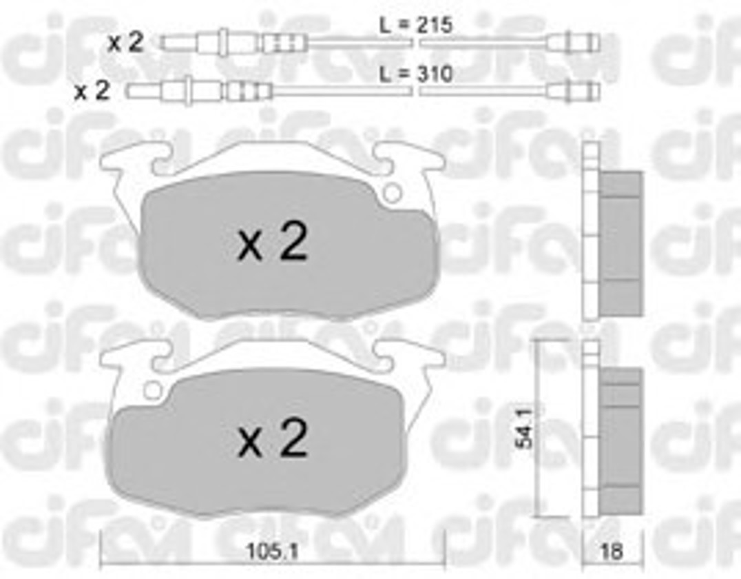 Комплект тормозных колодок дисковый тормоз CIFAM 822-037-4