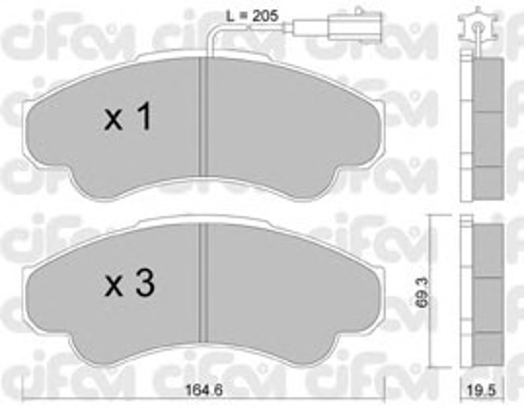 Комплект тормозных колодок дисковый тормоз CIFAM 822-326-0