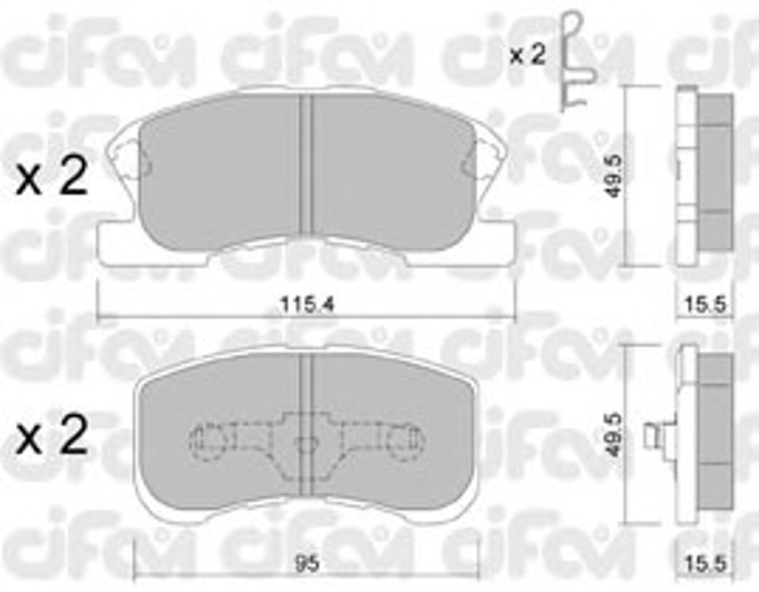 Комплект тормозных колодок дисковый тормоз CIFAM 822-381-0
