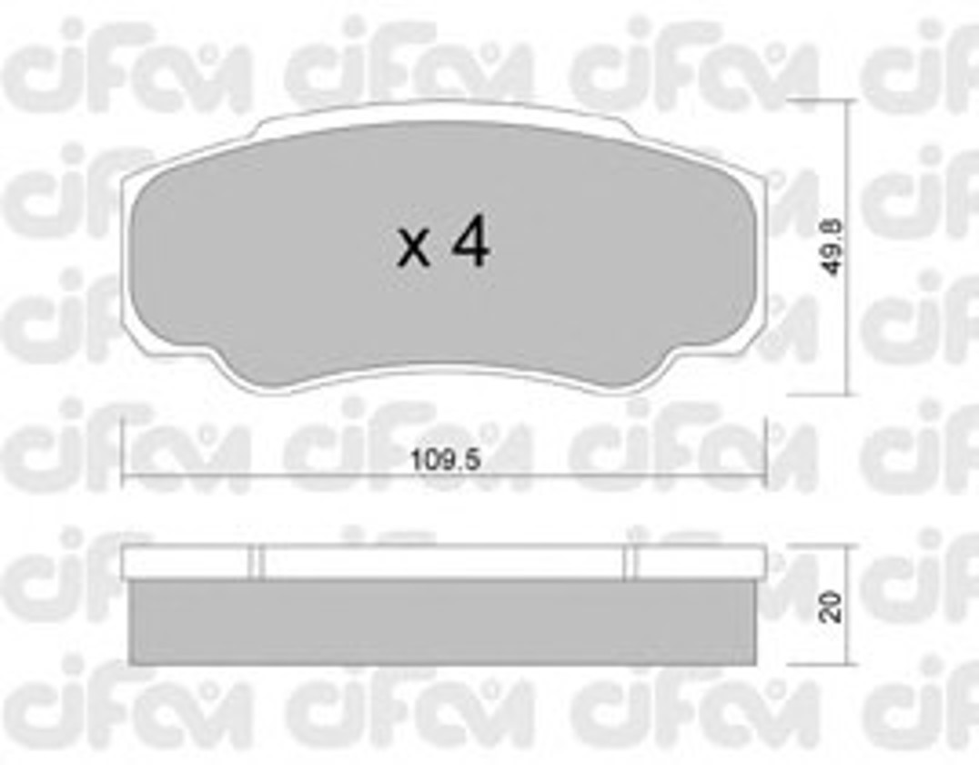 Комплект тормозных колодок дисковый тормоз CIFAM 822-532-0
