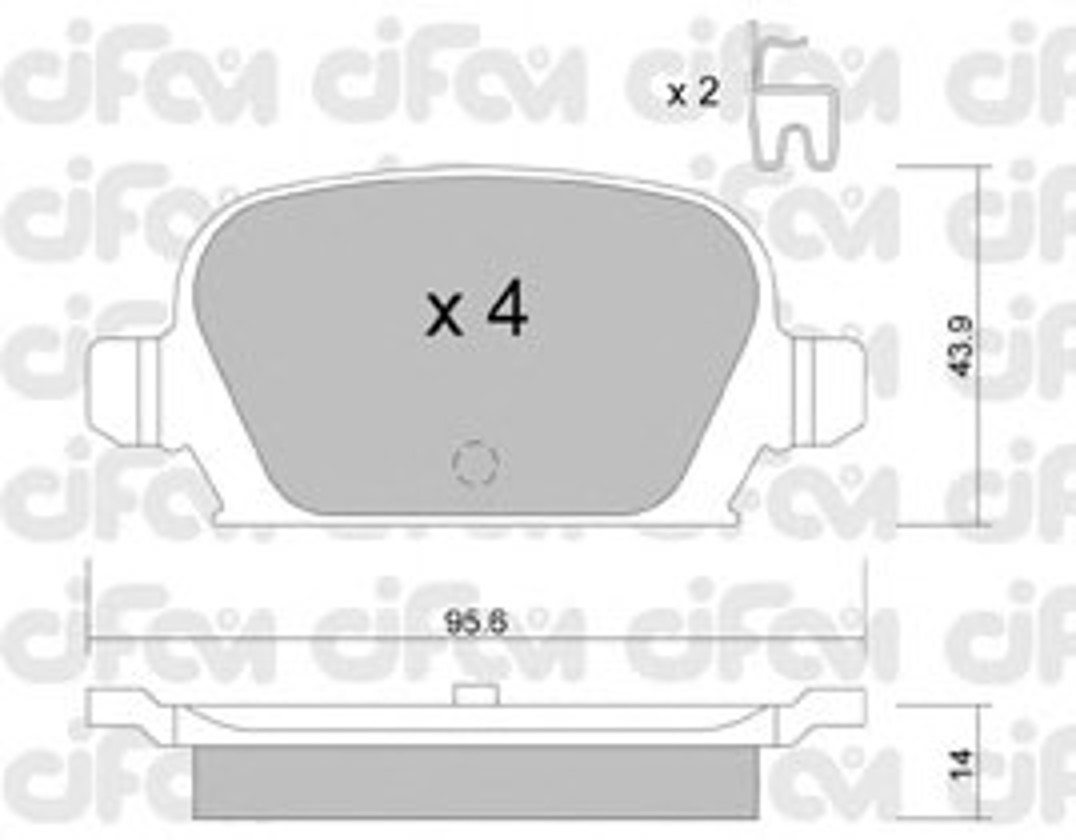 Комплект тормозных колодок дисковый тормоз CIFAM 822-541-0