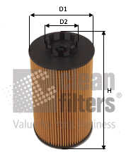 Фильтр масляный mercedes-benz atego iii 716-1523l 5.1d mtrs. om934.911/om934.913 04/13- unimog u216-u5023 5.1d mtrs. om934.971/om934.972/om934.974 05/13- CLEAN FILTERS ML4584