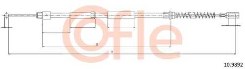 Трос стояночного тормоза задн mb sprinter all (pt.5t) double wheels 06-09 COFLE 92.10.9892