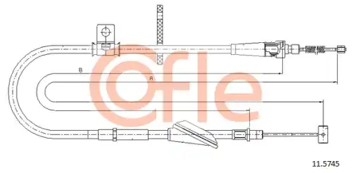 Трос стояночного тормоза прав задн opel agila all 03- COFLE 92.11.5745
