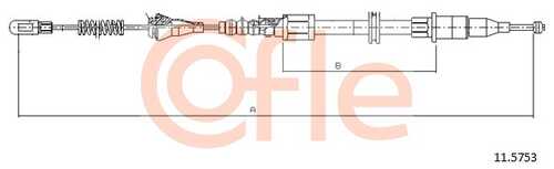 Трос стояночного тормоза лев задн opel corsa b all 93-01 COFLE 92.11.5753