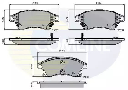 Комплект тормозных колодок дисковый тормоз COMLINE CBP32038