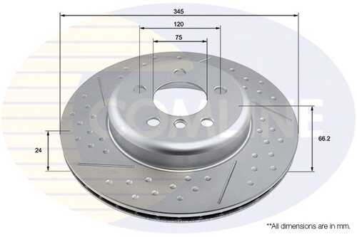 Диск торм bmw 3 series 11- 4 series 13- (с покрытием) COMLINE ADC2873V