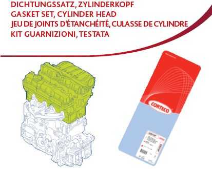 Прокладки гбц (комплект) CORTECO 418590P