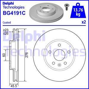 Диск тормозной DELPHI BG4191C