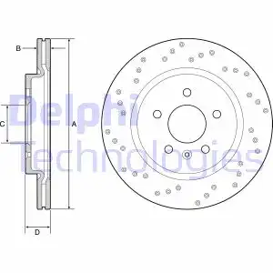 Bg4923c автозапчасть/тормозной диск задний opel astra j gtc 2011 DELPHI BG4923C