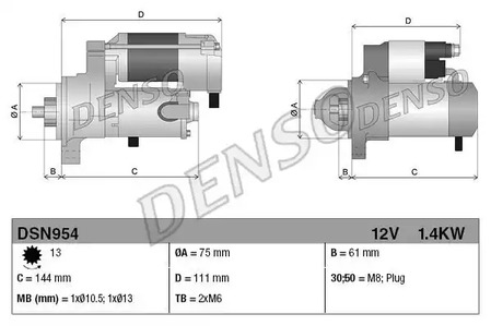 Стартер DENSO DSN954