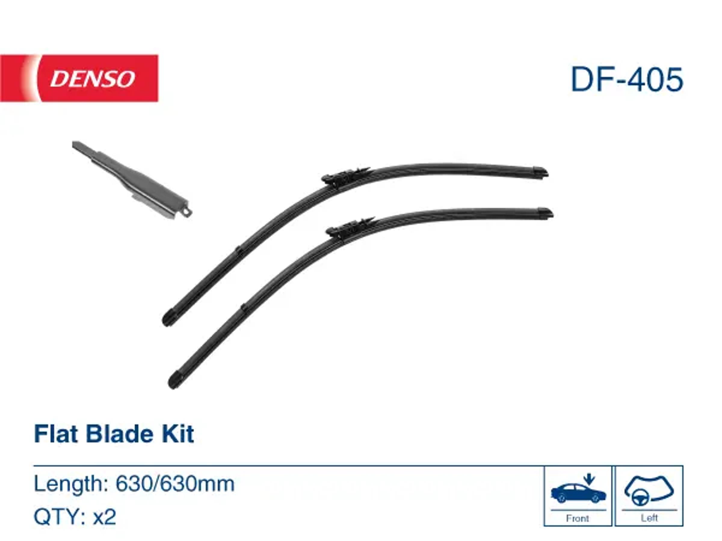 Комплект щёток стеклоочистителя (бескаркасные) DENSO DF-405