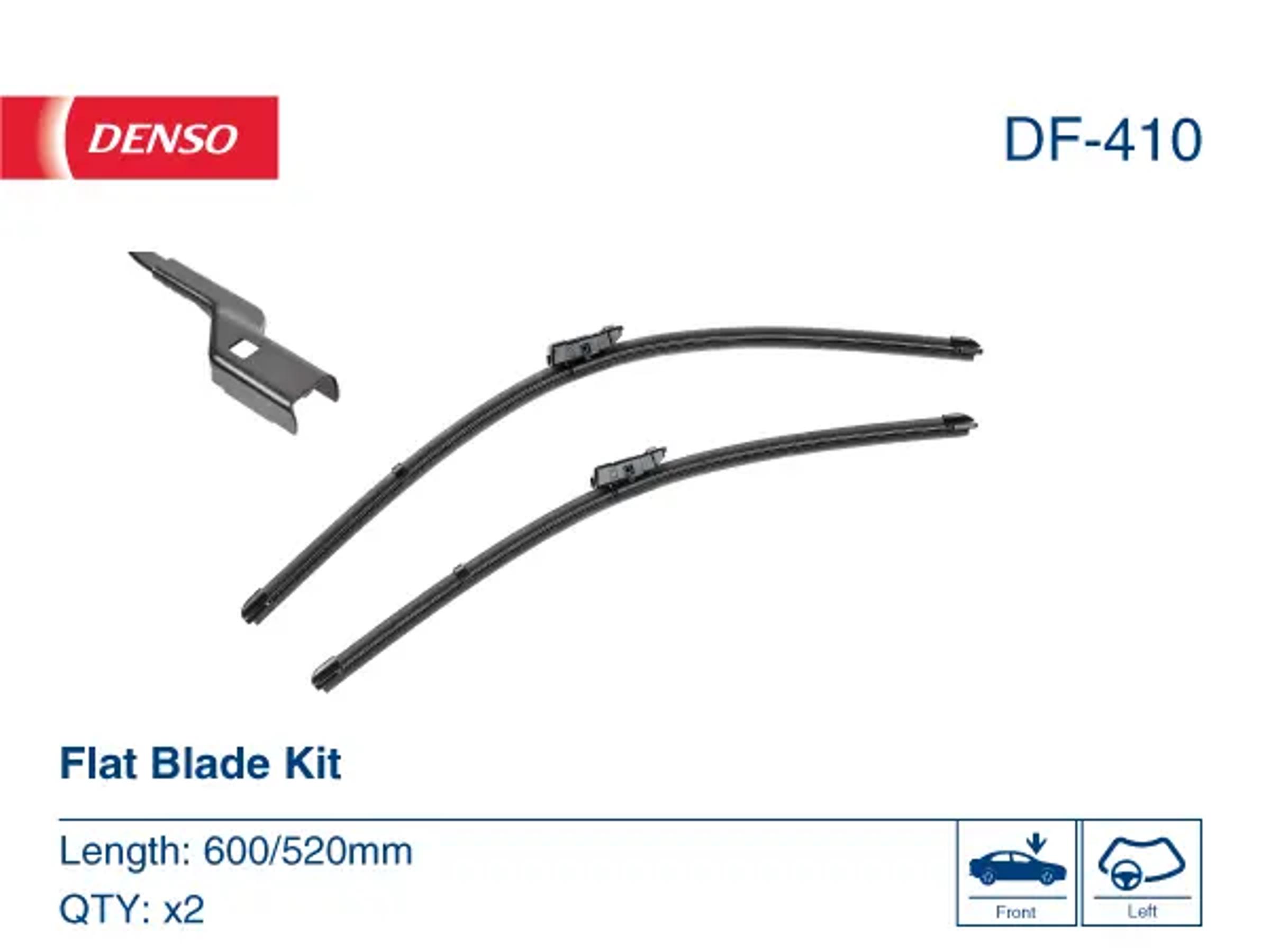 Комплект щёток стеклоочистителя (бескаркасные) DENSO DF-410