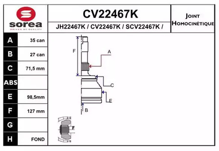 Шрус EAI CV22467K