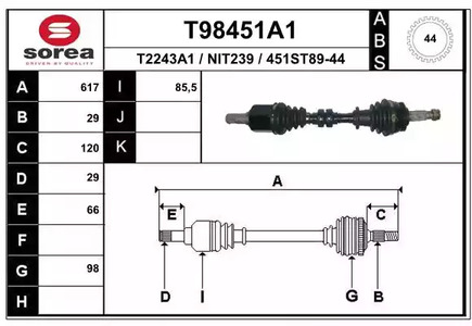 Привод колеса EAI T98451A1
