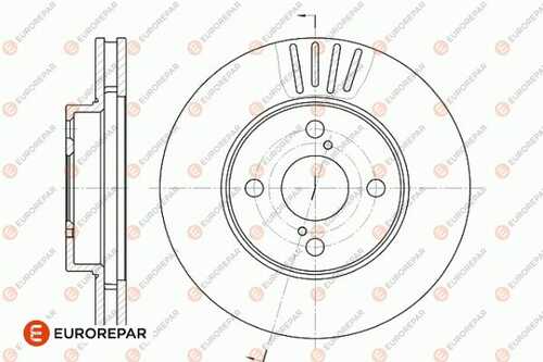 Диск тормозной toyota corolla ( e12 ) 1.4 vvt-i 01 d255x25 EUROREPAR 1642756780