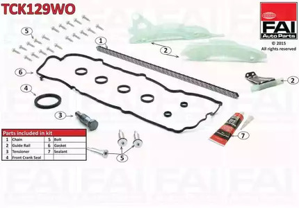 Комплект цепи грм (без шестерни) FAI AUTOPARTS TCK129WO
