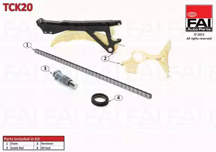 Комплект цепи грм с натяжителем и успокоителями FAI AUTOPARTS TCK20