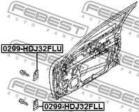 Петля двери nissan x-trail t30/t31/teana j31/j32 пер.лев.ниж. FEBEST 0299-HDJ32FLL