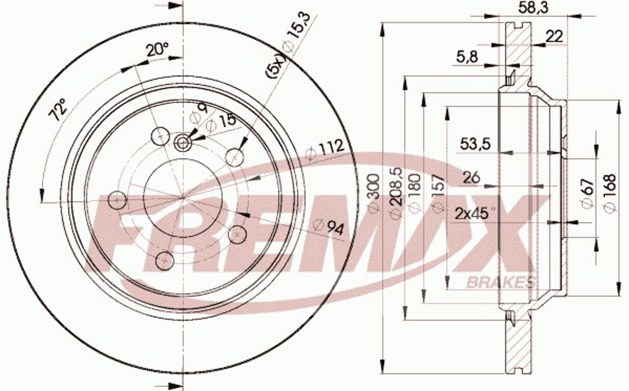Диск тормозной FREMAX BD-3053