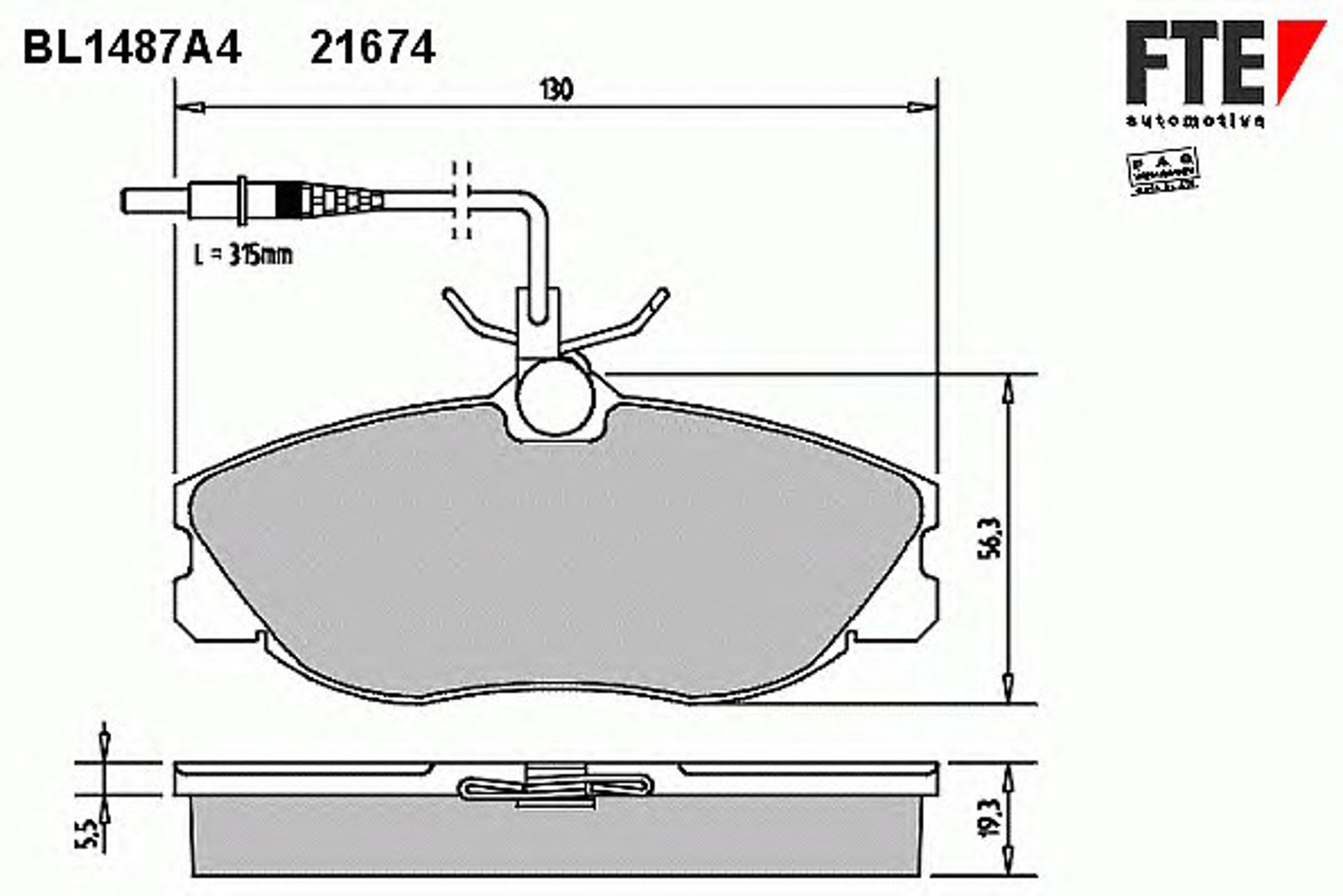 Колодки тормозные дисковые FTE BL1487A4