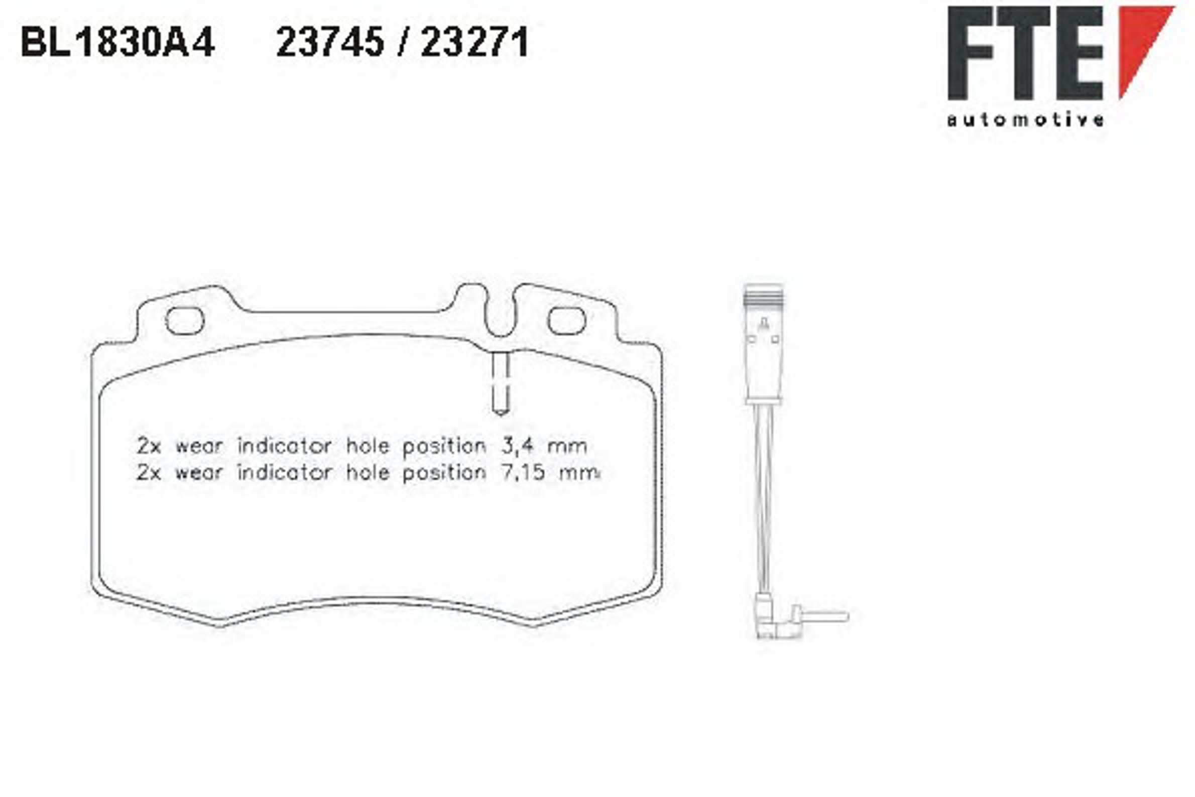 Комплект тормозных колодок дисковый тормоз FTE BL1830A4